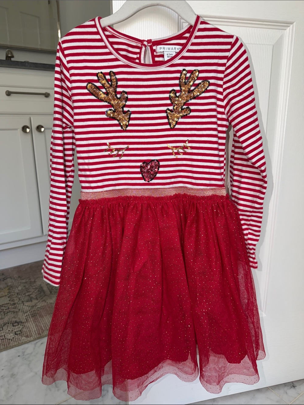 Primark girls’ striped sequin reindeer dress